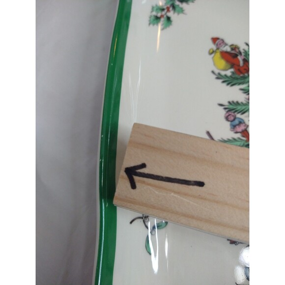 Spode Christmas Tree Plate 11" Triangle Serving Platter Dish Tray England - Picture 12 of 13